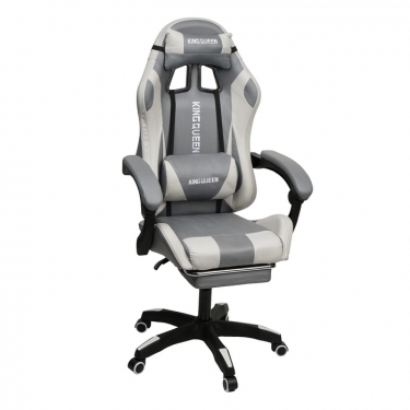 Кресло KINGQUEEN 907 KINGQUEEN, замша, цвет серый с массажем, арт 907-Dark-Grey