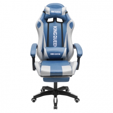 Кресло KINGQUEEN 907 KINGQUEEN, замша, цвет синий с массажем, арт 907-Blue
