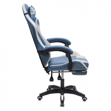 Кресло KINGQUEEN 907 KINGQUEEN, замша, цвет синий с массажем, арт 907-Blue