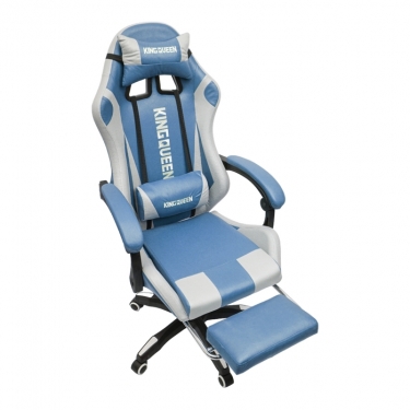 Кресло KINGQUEEN 907 KINGQUEEN, замша, цвет синий с массажем, арт 907-Blue