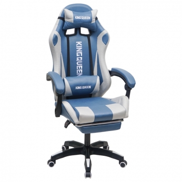 Кресло KINGQUEEN 907 KINGQUEEN, замша, цвет синий с массажем, арт 907-Blue