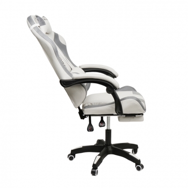 Кресло KINGQUEEN 907 KINGQUEEN, замша, цвет светло-серый с массажем, арт 907-Rice-White