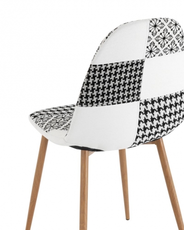 Комплект из двух стульев Stool Group Валенсия SN ткань пэчворк черно-белый 2 шт