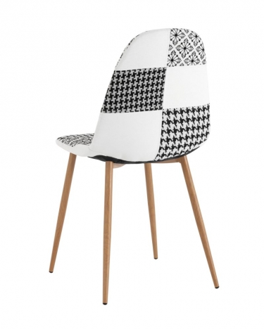 Комплект из четырех стульев Stool Group Валенсия SN пэчворк черно-белый 4 шт