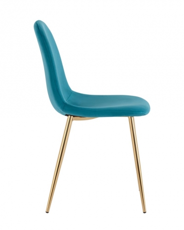 Комплект из четырех стульев Stool Group Валенсия SN велюр аквамарин золотые ножки 4 шт