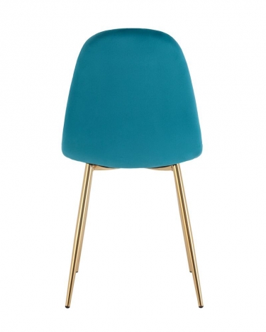 Комплект из четырех стульев Stool Group Валенсия SN велюр аквамарин золотые ножки 4 шт