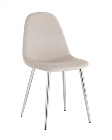 Комплект из четырех стульевм Stool Group Валенсия SN велюр бежевый хромированные ножки 4 шт