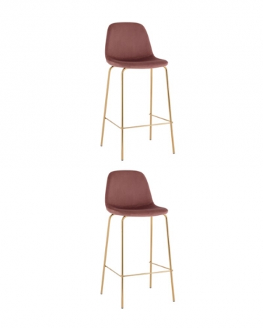 Комплект из двух стульев Stool Group Валенсия SN велюр пыльно-розовый золотые ножки 2 шт