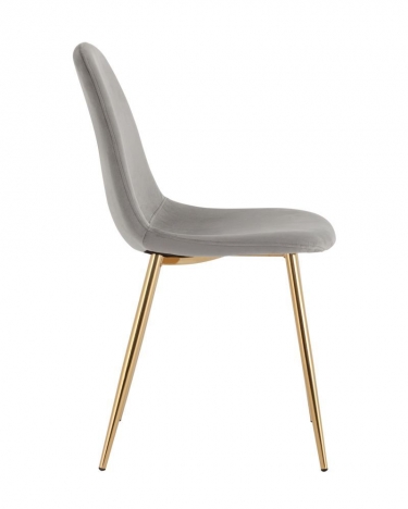 Комплект из четырех стульев Stool Group Валенсия SN велюр серый золотые ножки 4 шт