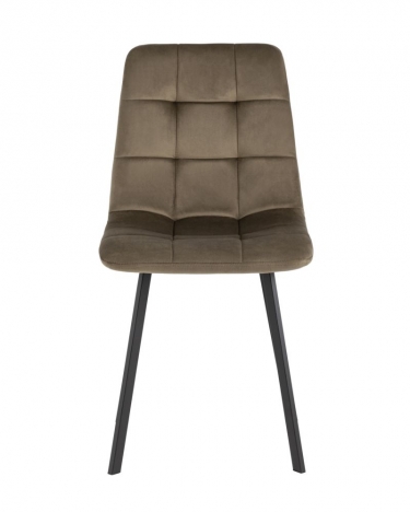 Комплект из четырех стульев Stool Group Chilly велюр коричневый ножки металл черные