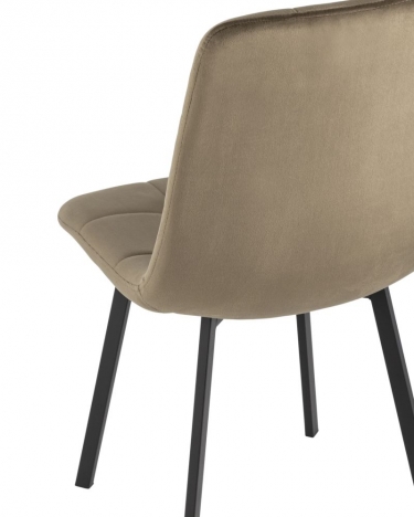 Комплект из четырех стульев Stool Group Chilly велюр коричневый ножки металл черные