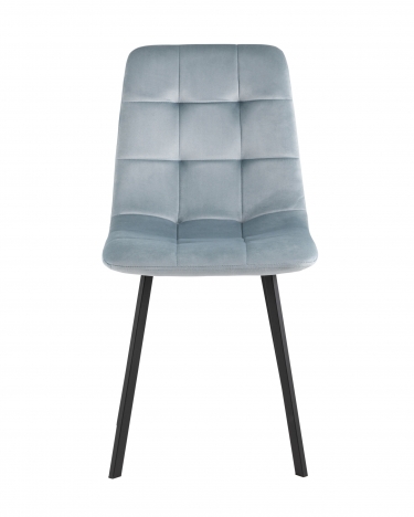 Комплект из двух стульев Stool Group Chilly велюр серо-голубой ножки металл черные