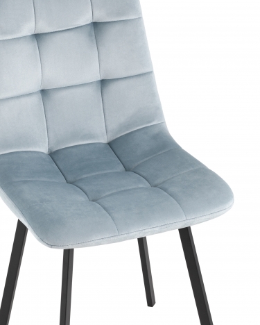 Комплект из двух стульев Stool Group Chilly велюр серо-голубой ножки металл черные