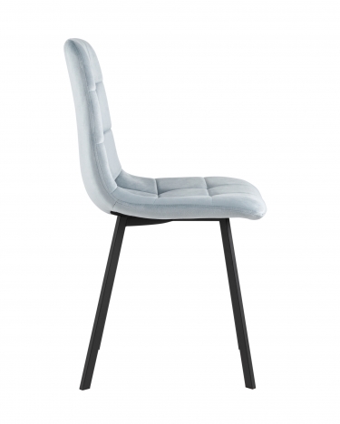 Комплект из двух стульев Stool Group Chilly велюр серо-голубой ножки металл черные