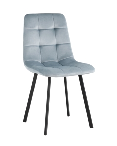 Комплект из двух стульев Stool Group Chilly велюр серо-голубой ножки металл черные
