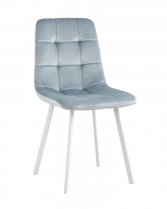 Комплект из двух стульев Stool Group Chilly велюр серо-голубой ножки металл белые