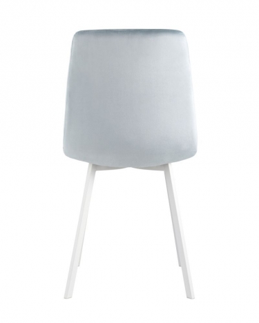 Комплект из четырех стульев Stool Group Chilly велюр серо-голубой ножки белые 4 шт.