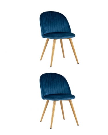 Стул Stool Group Лион Страйпс велюр голубой 2 шт