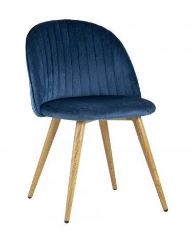 Комплект из четырех стульев Stool Group Лион Страйпс велюр голубой 4 шт