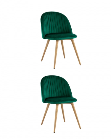 Стул Stool Group Лион Страйпс велюр зеленый 2 шт