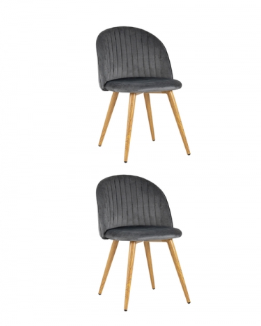 Стул Stool Group Лион Страйпс велюр серый 2 шт