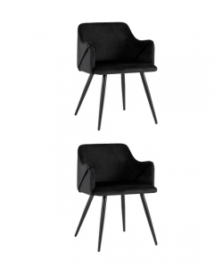 Комплект из двух стульев Stool Group Монарх NEW черный 2 шт. с подлокотниками