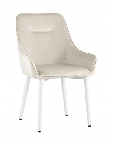 Комплект из двух стульев Stool Group Диана велюр кремовый ножки белые 2 шт