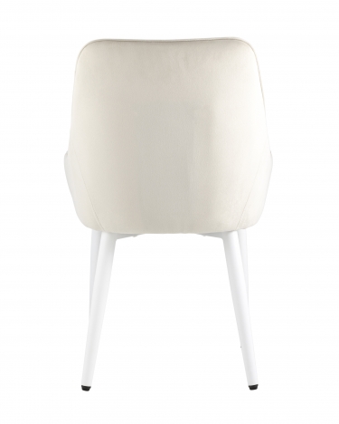 Комплект из четырех стульев Stool Group Диана велюр цвет кремовый ножки белые металла