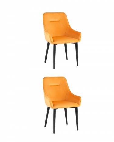 Комплект из двух стульев Stool Group Диана велюр оранжевый 2 шт