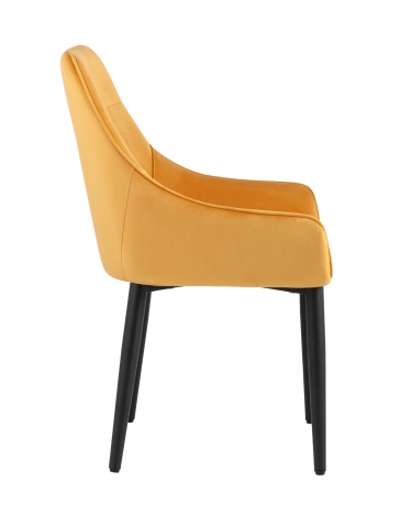 Комплект из четырех стульев Stool Group Диана велюр оранжевый ножки металл черные