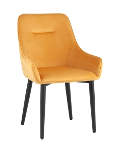 Комплект из четырех стульев Stool Group Диана велюр оранжевый ножки металл черные