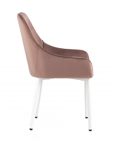 Комплект из двух стульев Stool Group Диана велюр пыльно-розовый ножки белые 2 шт
