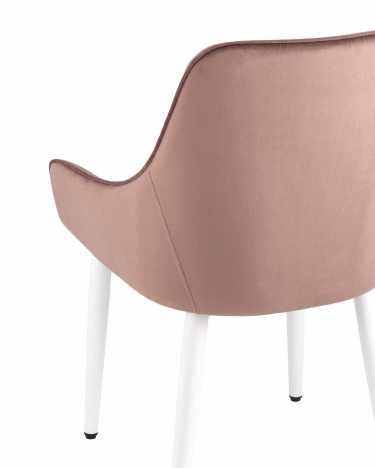 Комплект из двух стульев Stool Group Диана велюр пыльно-розовый ножки белые 2 шт