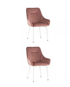 Комплект из двух стульев Stool Group Диана велюр пыльно-розовый ножки белые 2 шт