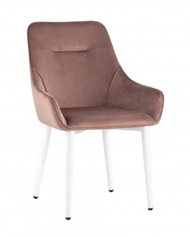Комплект из четырех стульев Stool Group Диана велюр пыльно-розовый ножки белые металла