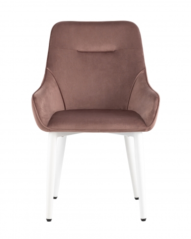 Комплект из четырех стульев Stool Group Диана велюр пыльно-розовый ножки белые металла