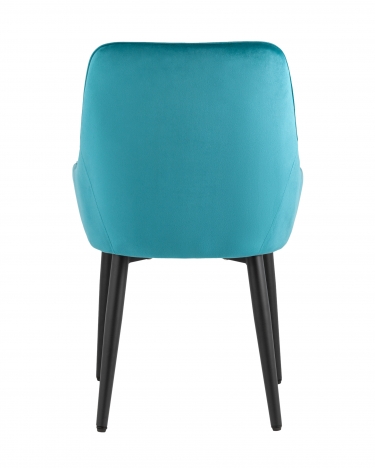 Комплект из четырех стульев Stool Group Диана велюр темно-бирюзовый ножки металл черные