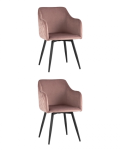 Комплект из двух стульев Stool Group Ника вращающийся велюр пыльно-розовый 2 шт.