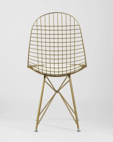 Стул обеденный Stool Group Eiffel золотой с белой подушкой 2 шт