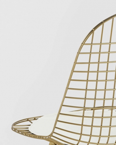 Стул обеденный Stool Group Eiffel золотой с белой подушкой 2 шт