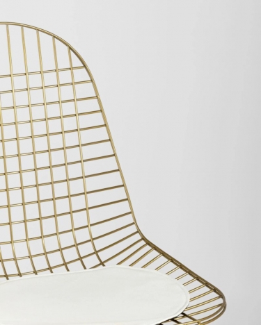 Стул обеденный Stool Group Eiffel золотой с белой подушкой 2 шт