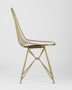 Стул обеденный Stool Group Eiffel золотой с белой подушкой 2 шт