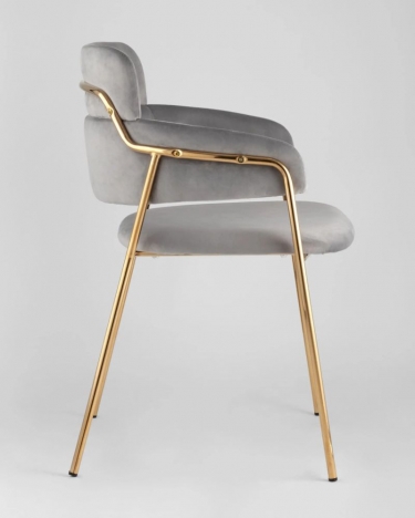 Стул Stool Group Полин светло-серый 2 шт. с золотыми ножками