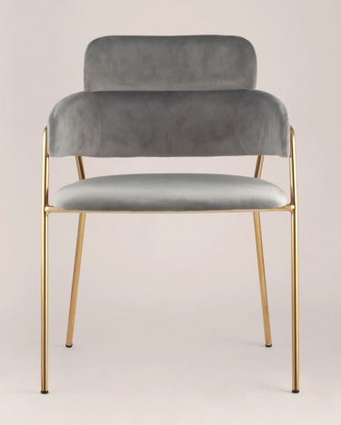 Стул Stool Group Полин светло-серый 2 шт. с золотыми ножками