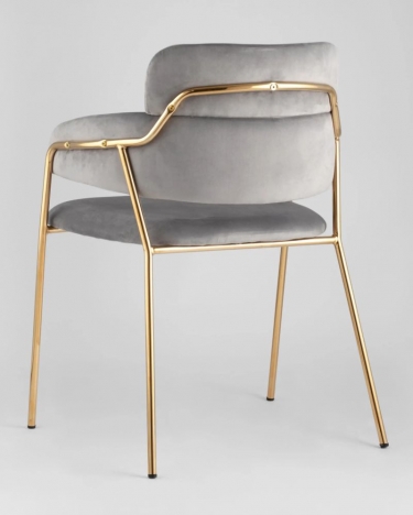 Стул Stool Group Полин светло-серый 2 шт. с золотыми ножками