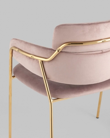Стул Stool Group Полин велюр розовый 2 шт. с золотыми ножками
