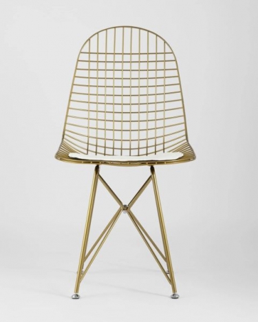 Стул обеденный Stool Group Eiffel золотой с белой подушкой 4 шт