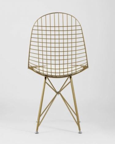 Стул обеденный Stool Group Eiffel золотой с белой подушкой 4 шт