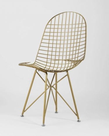 Стул обеденный Stool Group Eiffel золотой с белой подушкой 4 шт