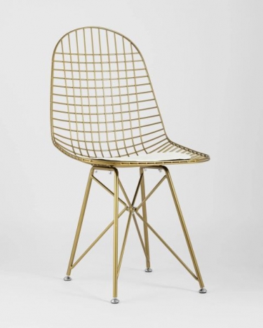 Стул обеденный Stool Group Eiffel золотой с белой подушкой 4 шт